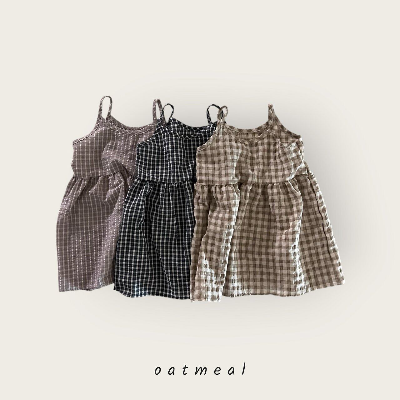 〘予約〙oatmeal / Molly check dress