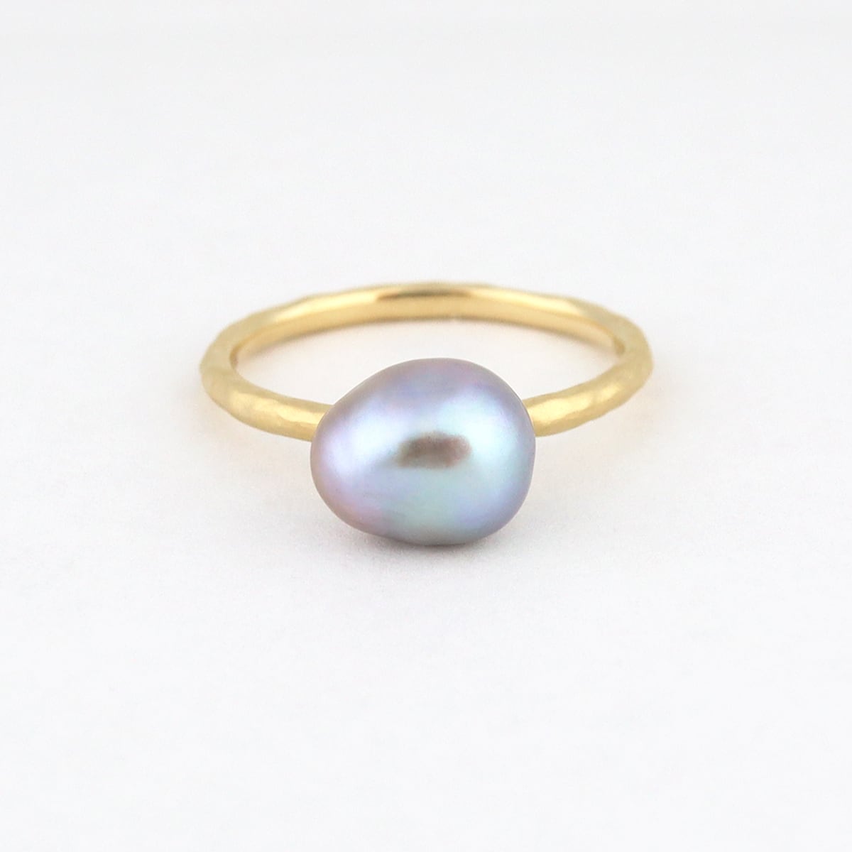 Natural color pearl  ring 〈gray〉