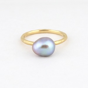 Natural color pearl  ring 〈gray〉