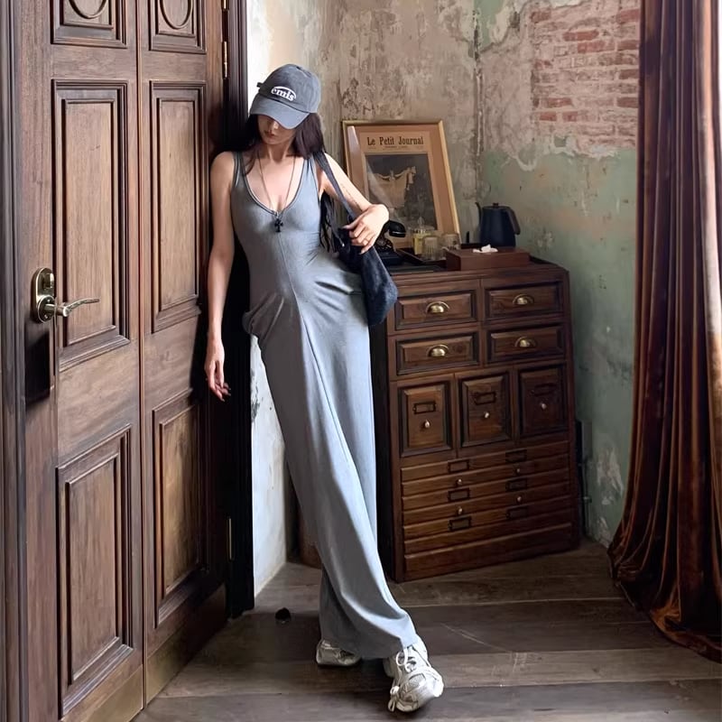 【dress】ロングキャミワンピース Q8267