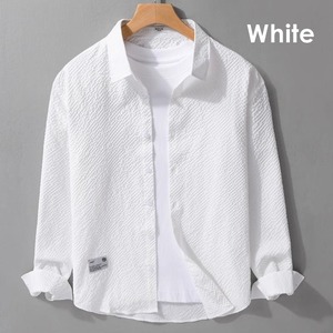 【M-3XL】Light Textured Long Sleeve Shirt / ライト テクスチャー 長袖 シャツ