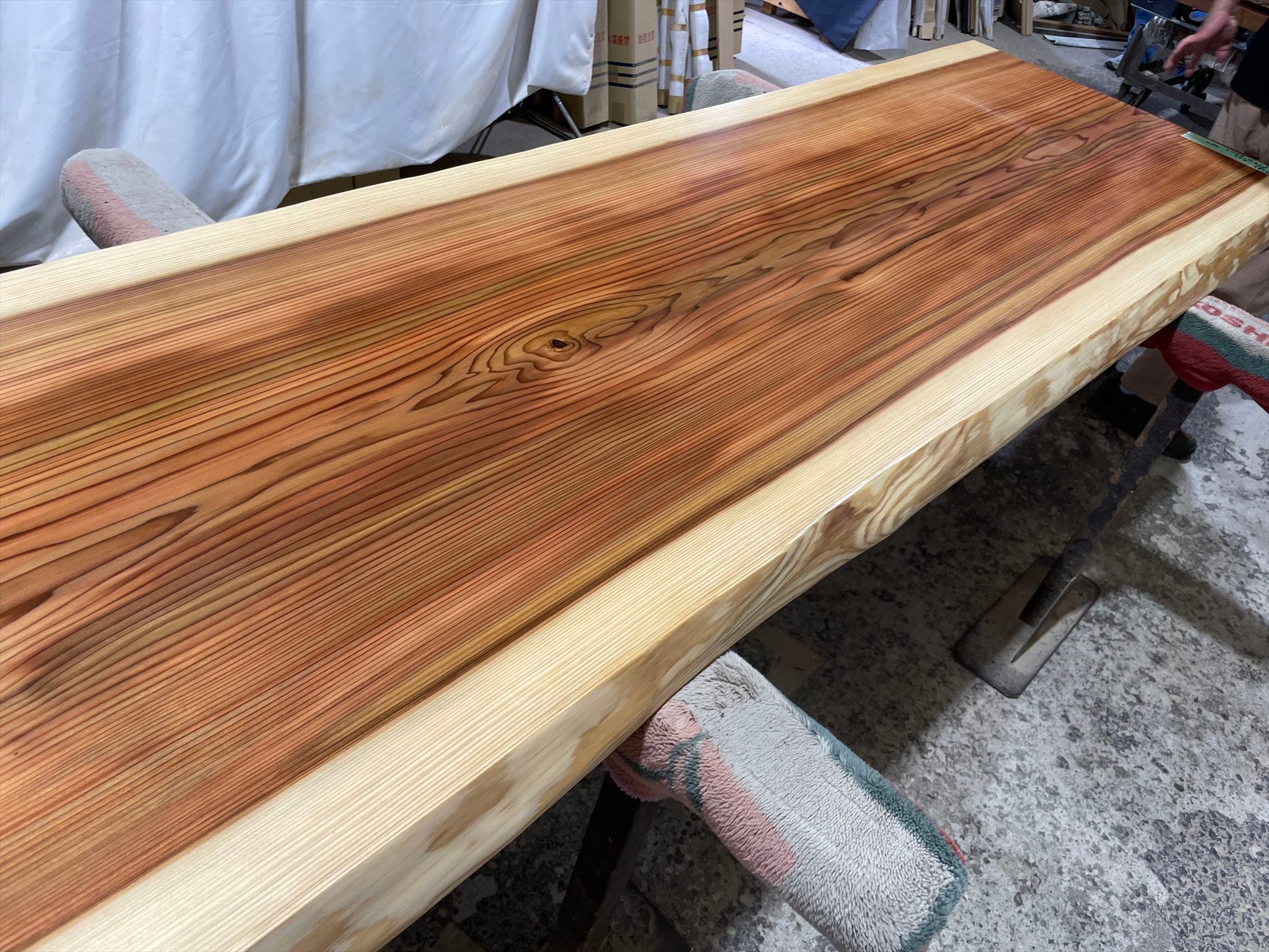 杉9133 一枚板無垢 2320x710-630x60mm 乾燥材 センターテーブル