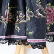 フォークダンス 衣装 スカート ブラック系 BERWIN&WOLFF 花柄 レース 黒 緑 白 チロリアン チロルスカート かわいい ダンス衣装 ふんわり 練習 レッスン イベント ピンク系 グリーン系 ホワイト系