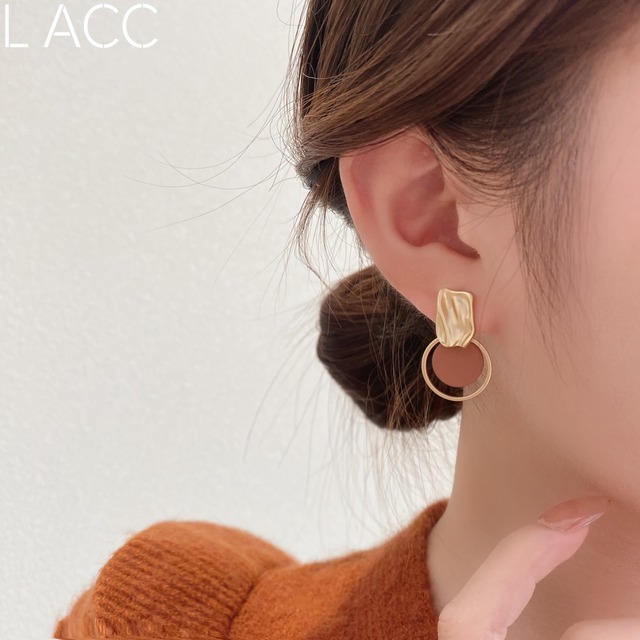 カーキオータムウィンタースタイルメタルイヤリング 秋物 冬物 指輪 LACC11456408712