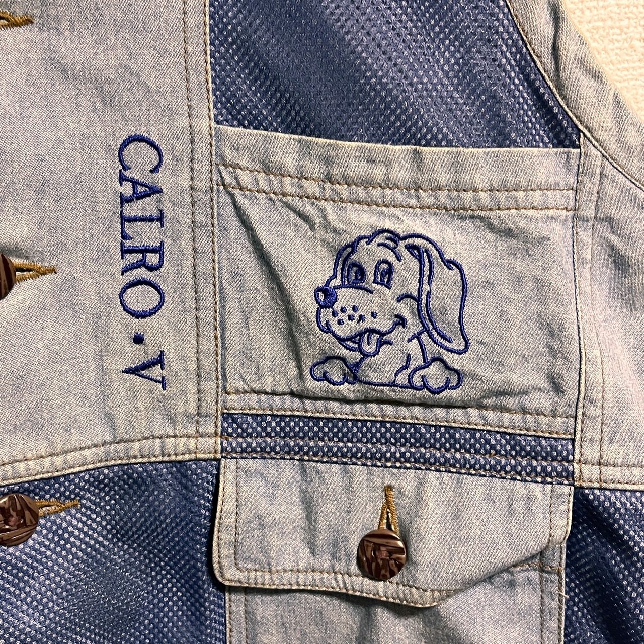 Calro Valentinoレトロ ワンちゃん デニムベスト | 古着のRento free 5