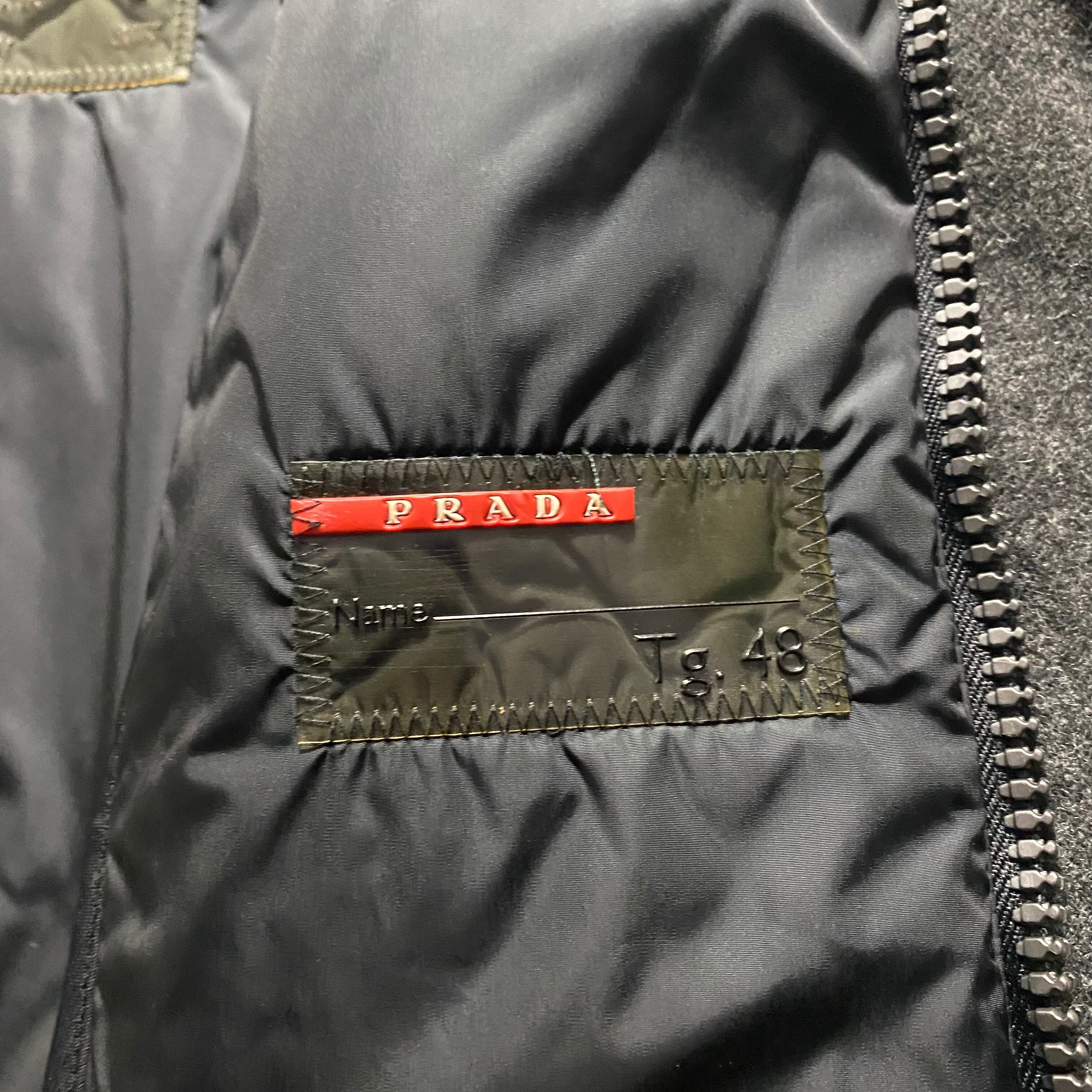 PRADA SPORT nylon switching wool blouson | NOIR ONLINE