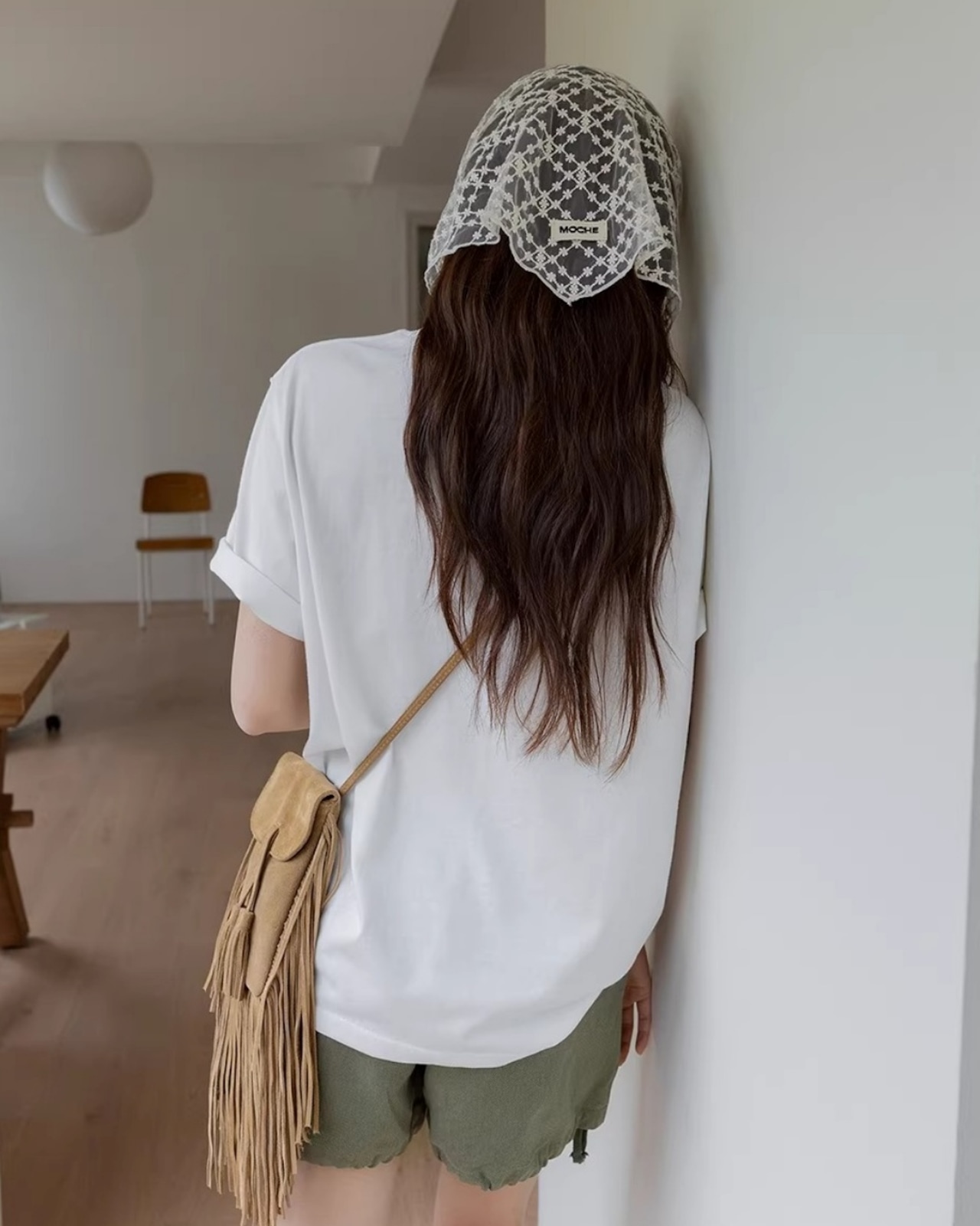 Embroidered lace Scarf L0157