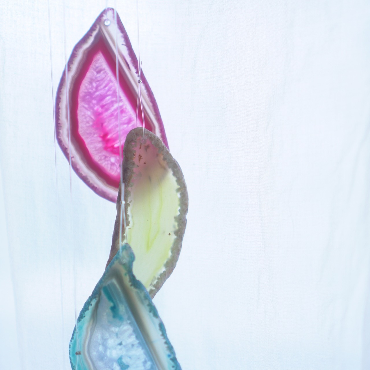 Rainbow Drops 16 - アゲートヒーリングチャイム / Agate Sun Catcher Wind Chime 666