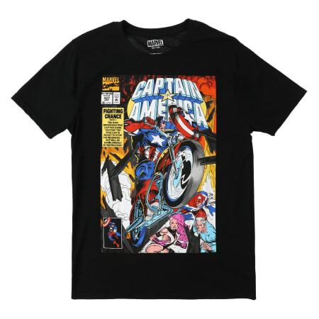 マーベル キャプテン・アメリカ コミック グラフィック ブラック T