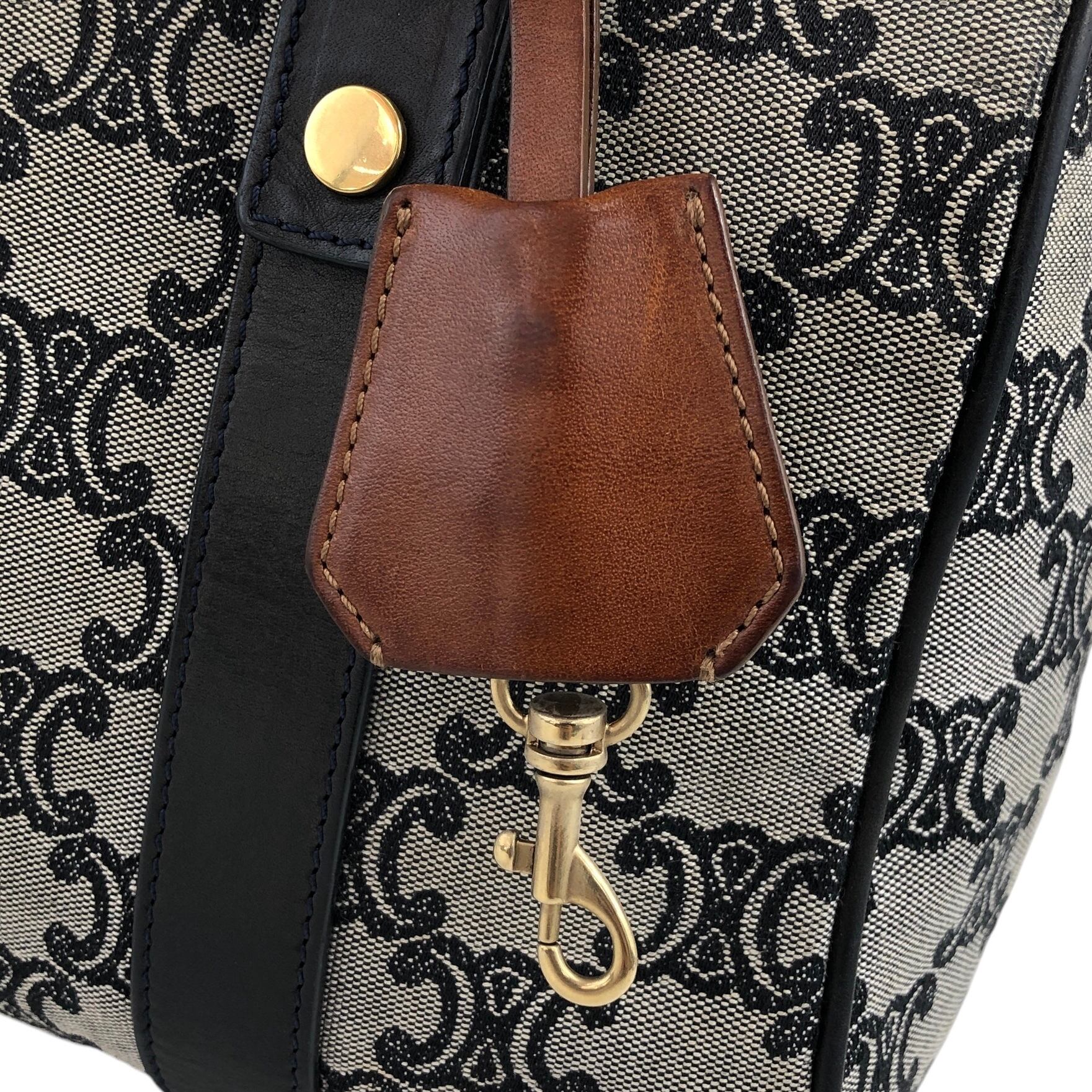 #セリーヌヴィンテージブラゾン柄ミニボストンバッグ CELINE セリーヌ ブラゾン ボストンバッグ グレー キャンバス ミニ