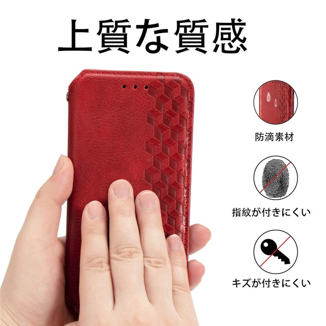 に適用する京セラ BASIO4 KYV47 BASIO 4 かんたんスマホ2 A001KC ケース 手帳型 ノートブック型ビジネスフォンケース 携帯電話保護カバー強い吸引力ノートブック型多機能携帯電話ホルスター財布携帯電話ホルダーバンプパターンテクスチャ耐久性摩擦耐性携帯電話ケース男性と女性に適した多色オプション (ブルー)