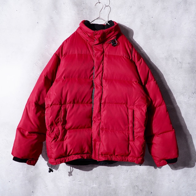 1990s ” Old GAP ” deep red color vintage loose silhouette full zip down jacket