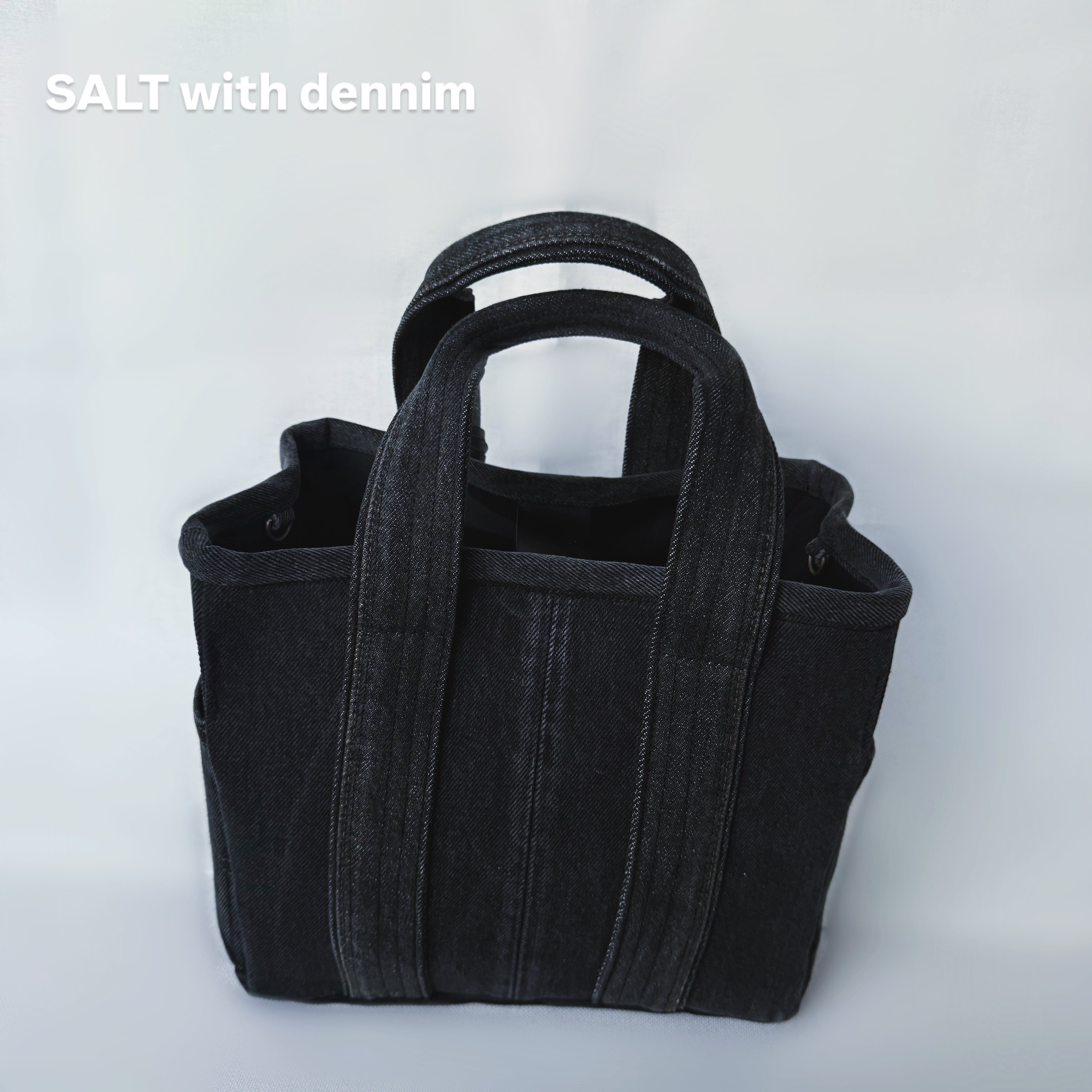 BlackDenimスクエアトートmini