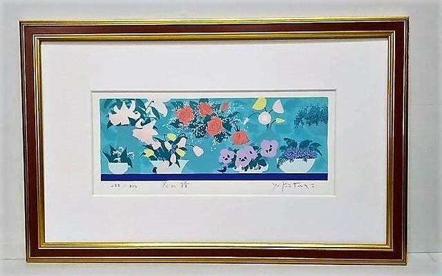 ヒロ ヤマガタ】 「ノースウィンド」 版画(シルクスクリーン） 30号大 