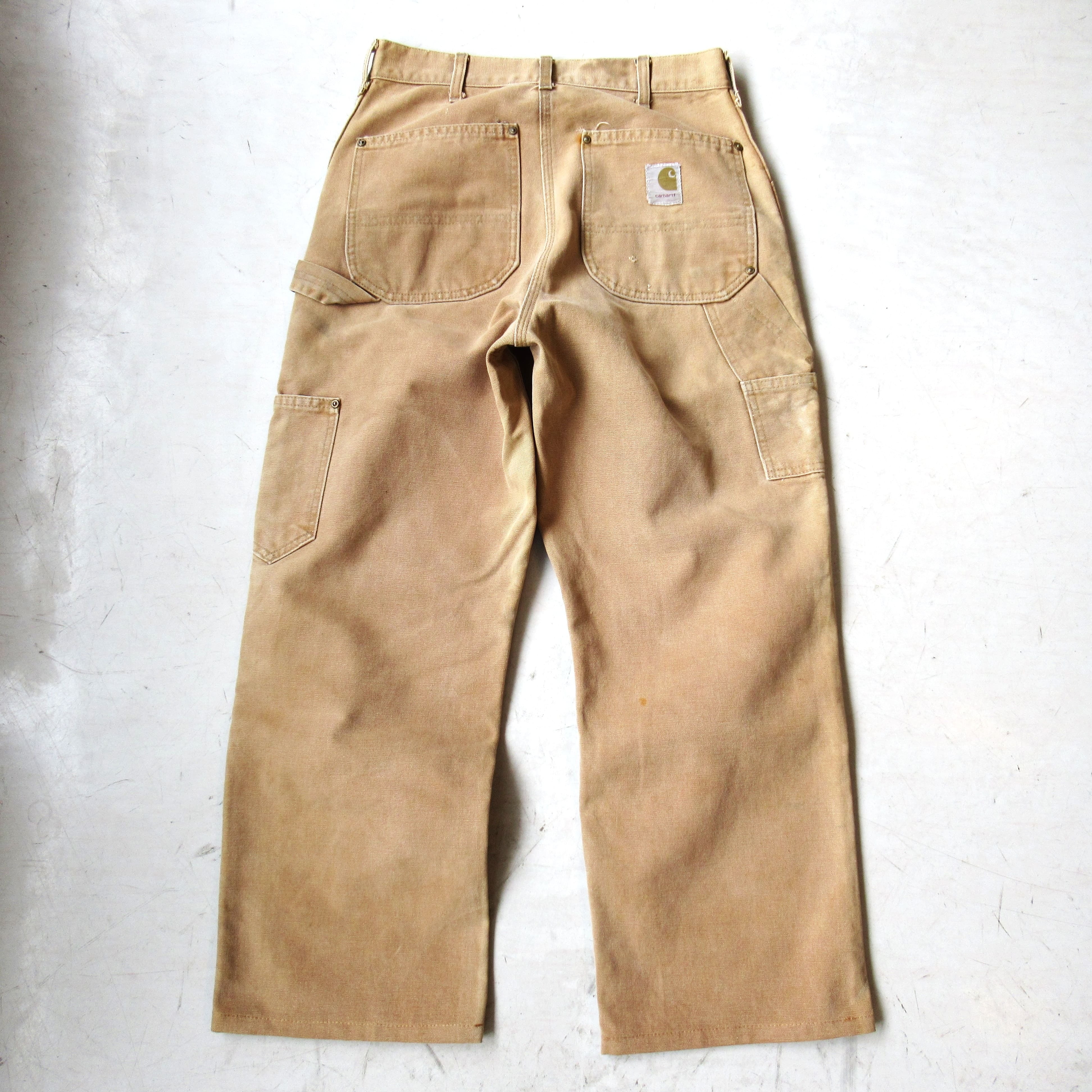 80S CARHARTT BROWNDUCK W KNEE PAINTERPANTS -MADE IN USA-【W32 L32