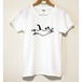 WL手刷りTシャツ 飛びネコ　白sizeレディースL(no.2)