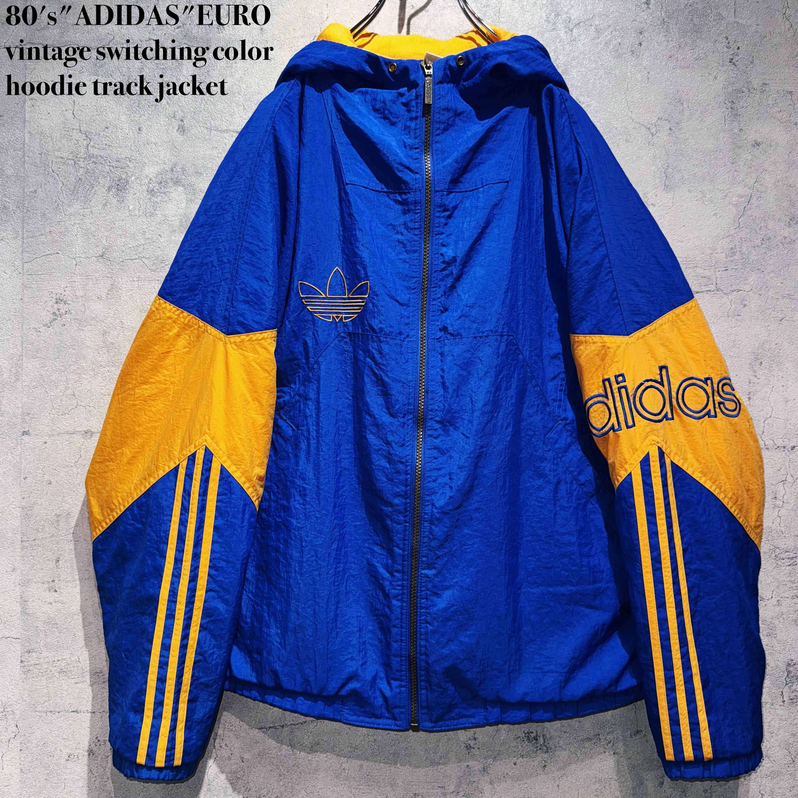 80's"ADIDAS"EURO vintage switching color hoodie track jacket