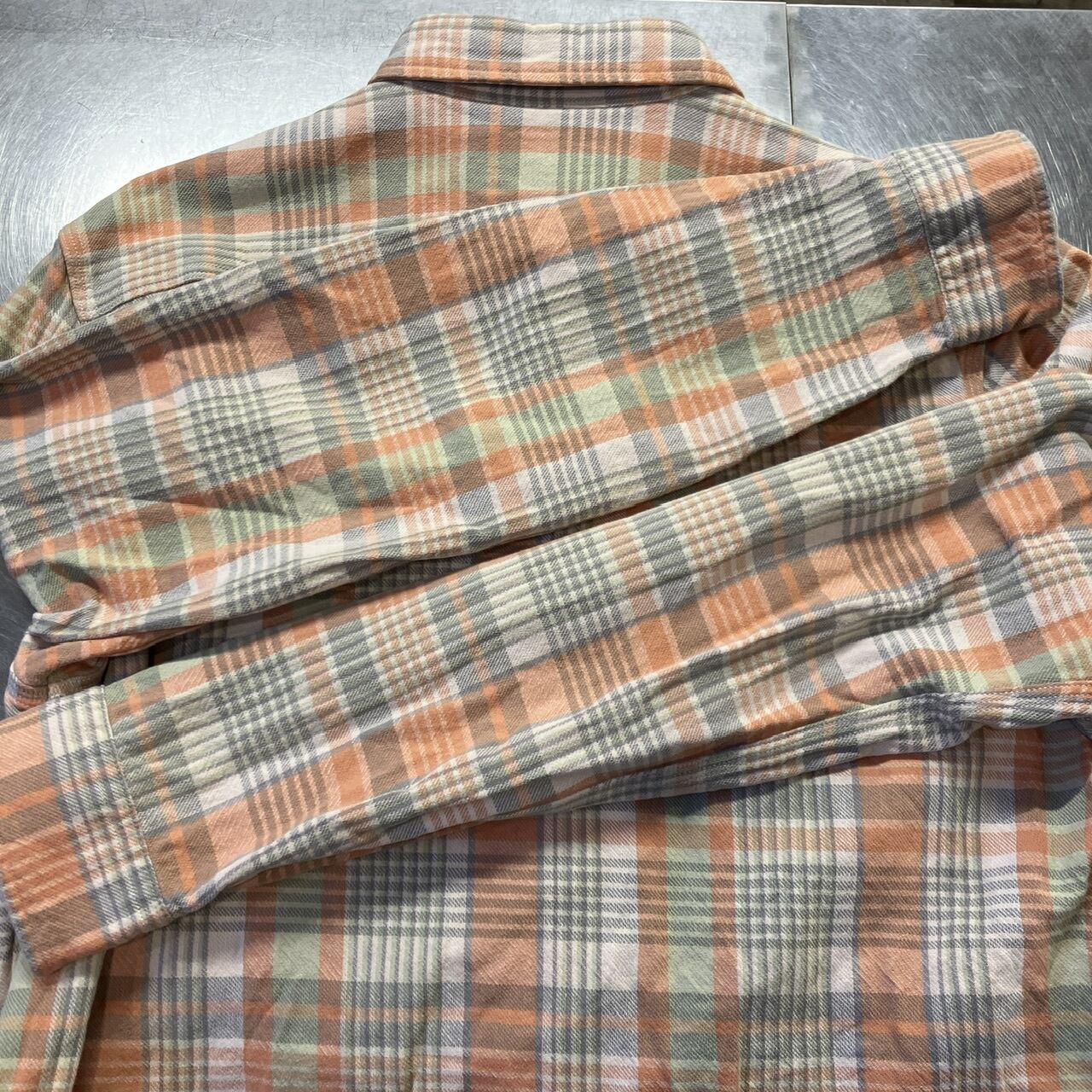 RRL FLANNEL CHECK SHIRT ORANGE SIZE M | safarionline