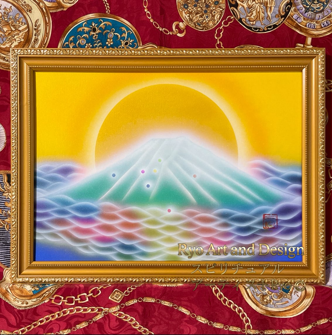 風水金運アップ絵画】雲海金富士 天使の羽モチーフスピリチュアル