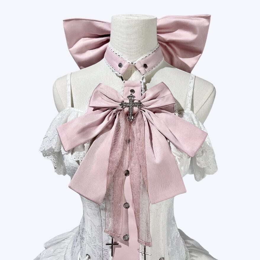 ロリータファッション 白薔薇リボンレースフリルOPセット | ロリィタ