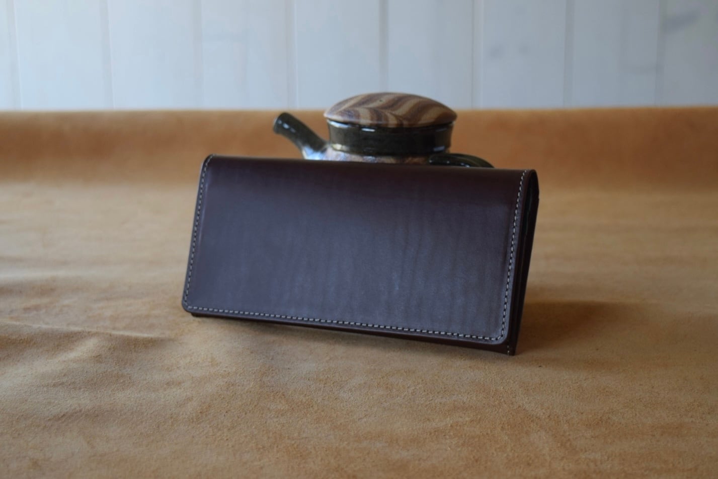 長財布 チョコ×オルテンシア | いのうえ製作所