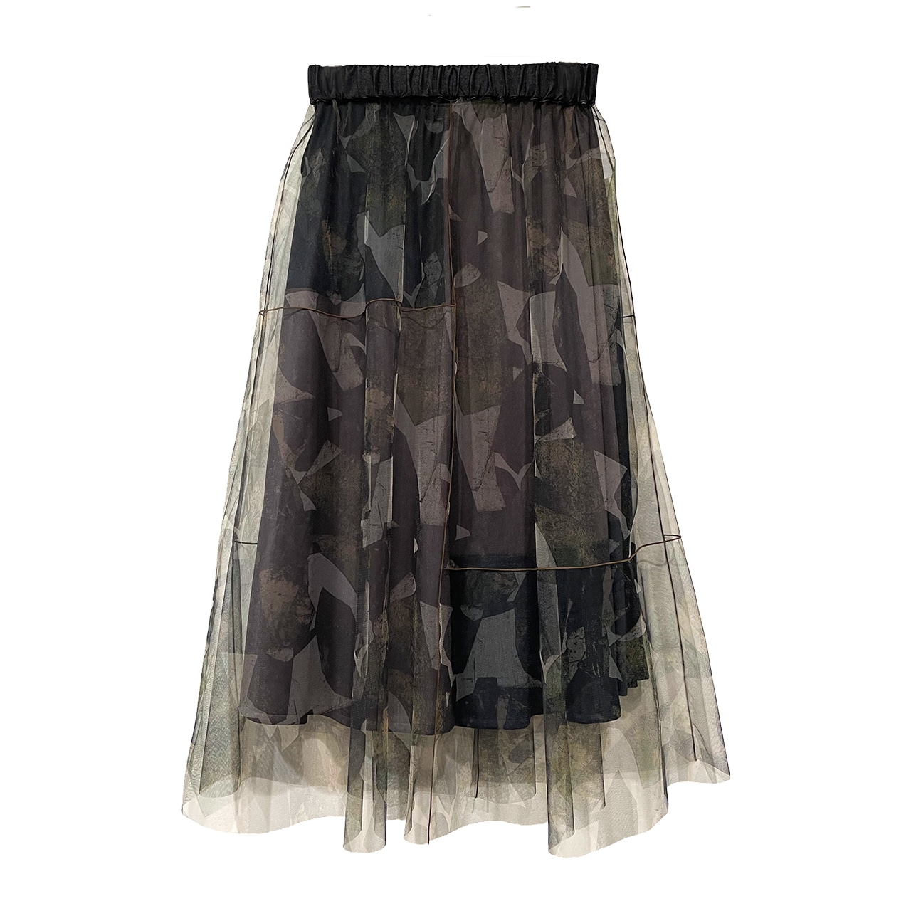 【最新作】リトグラフチュールパッチワークスカート【260-5252】Lithograph Tulle Skirt