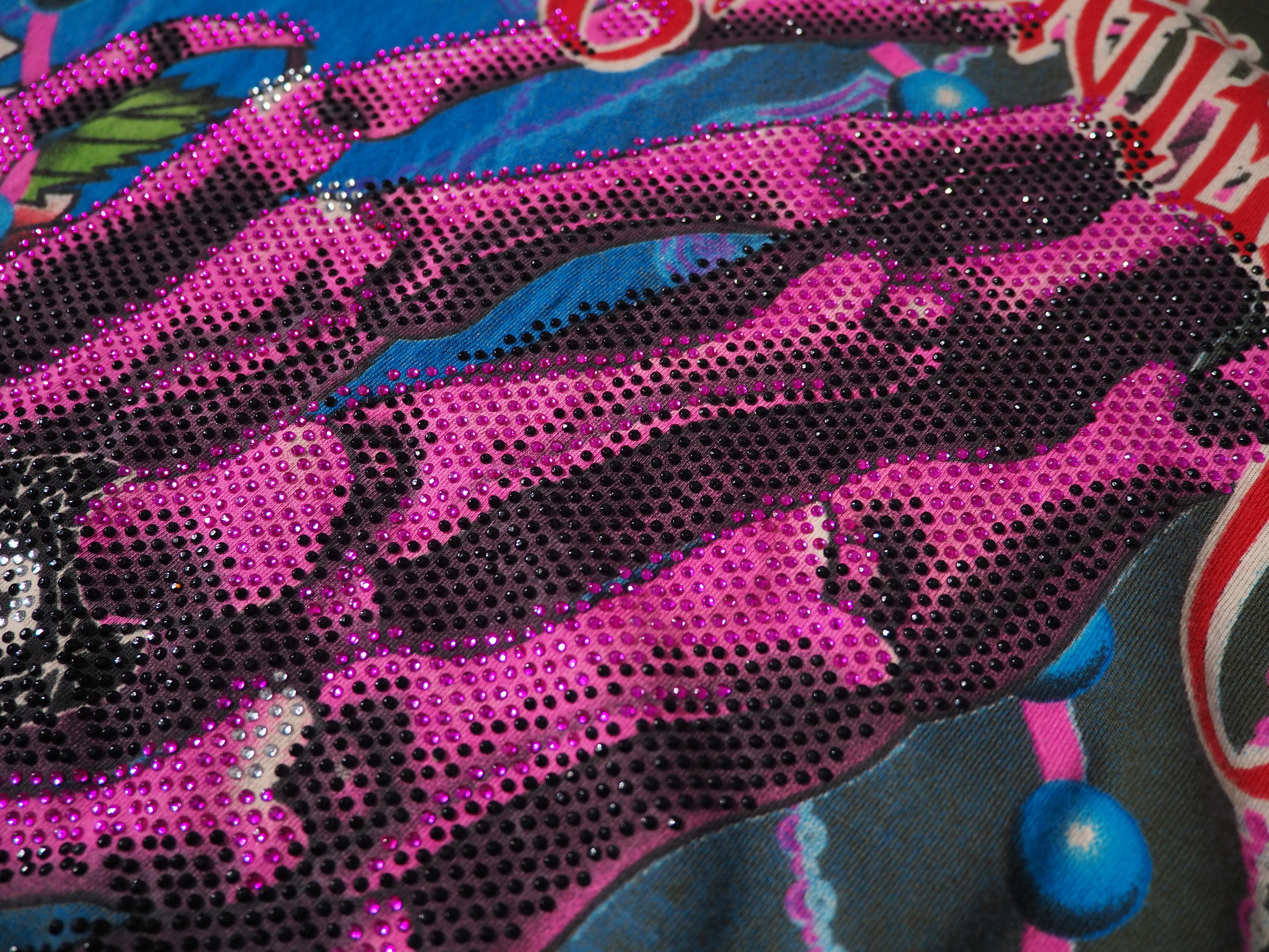 ” Christian Audigier ” rhine stone prayer printed Tee