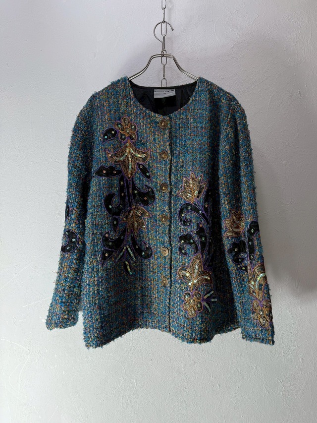 90’s Embroidered Tweed Art Jacket