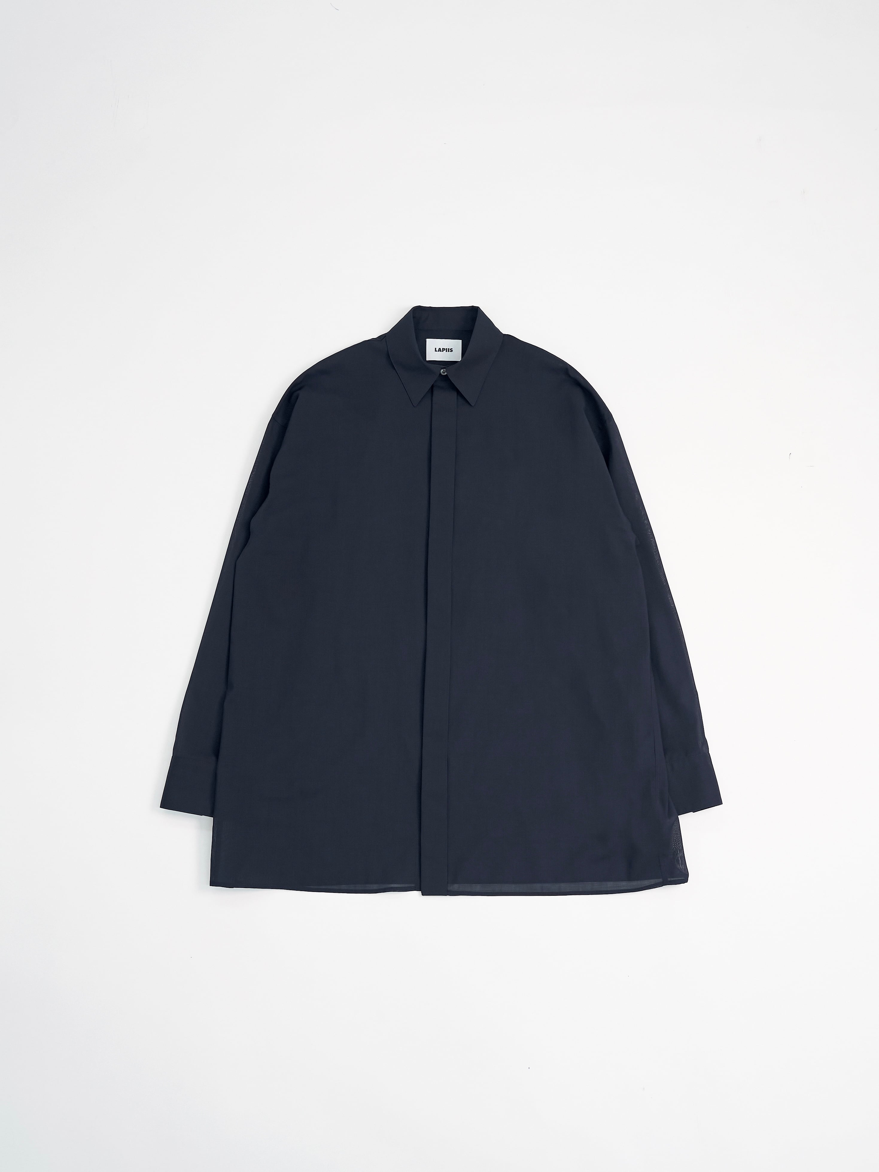 OVERSIZED CHAMBRAY SHIRT【NAVY】 | lapiis