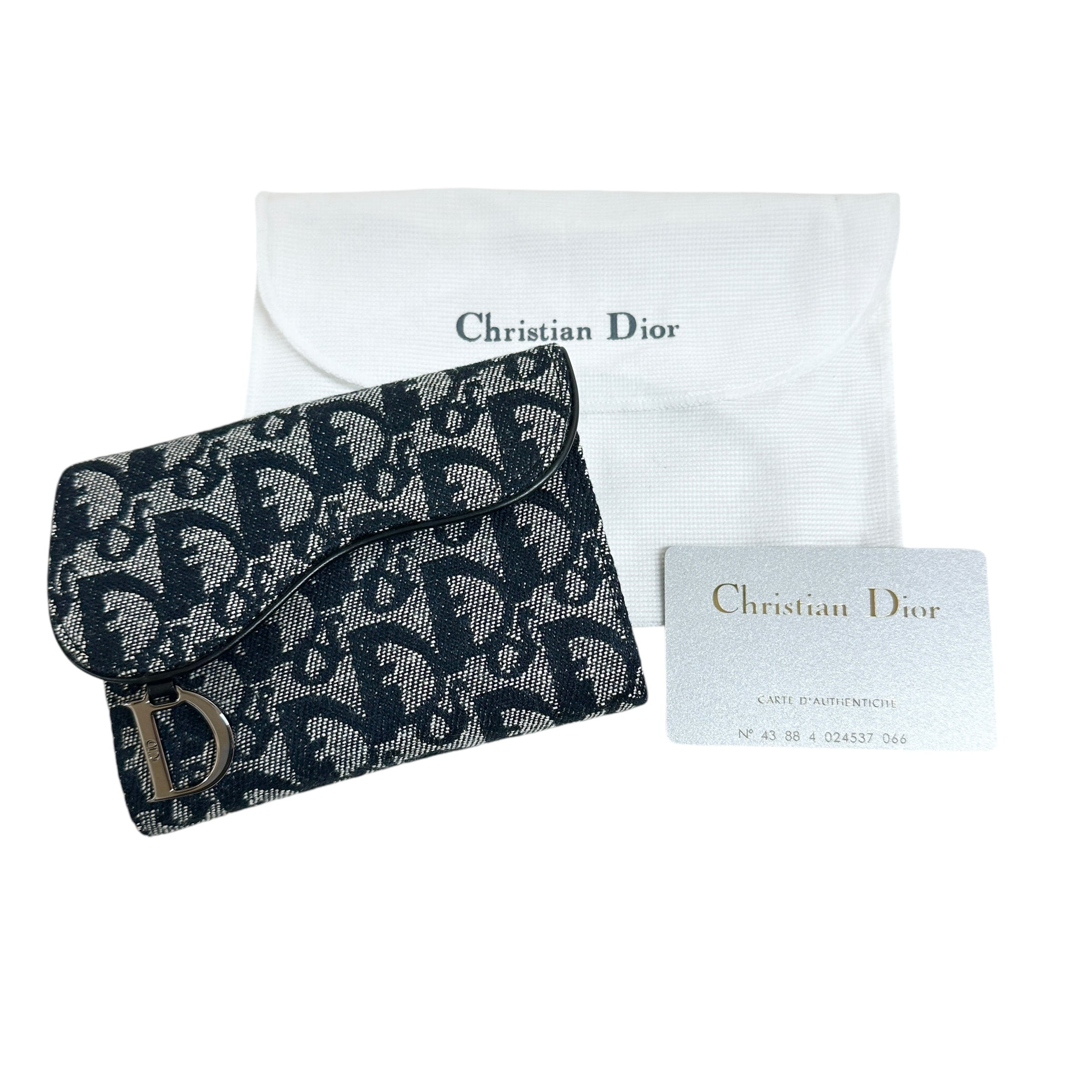 Dior クリスチャン ディオール トロッター サドル 長財布 シルバー金具 