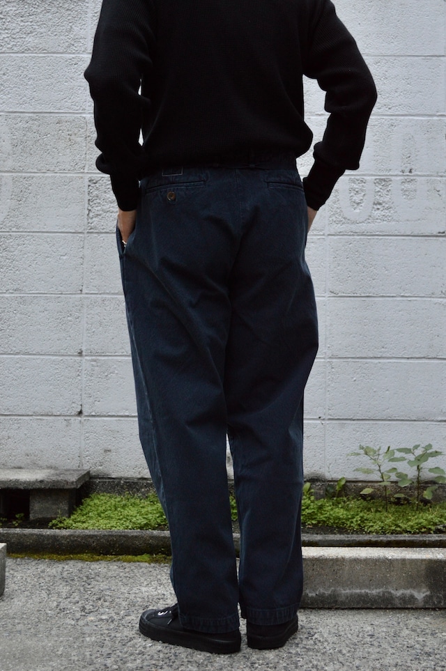SEUVAS 10oz Heavy Canvas Tapered 2tuck Trousers "Dyed LOGWOOD" Made in Japan Kurashiki ソウバス 倉敷帆布 ツータックトラウザー ログウッド染め
