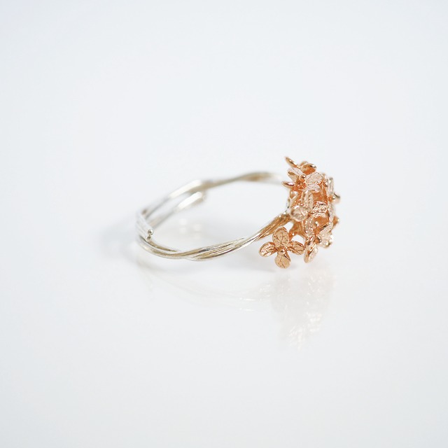 紫陽花のリング(silver×pink gold)