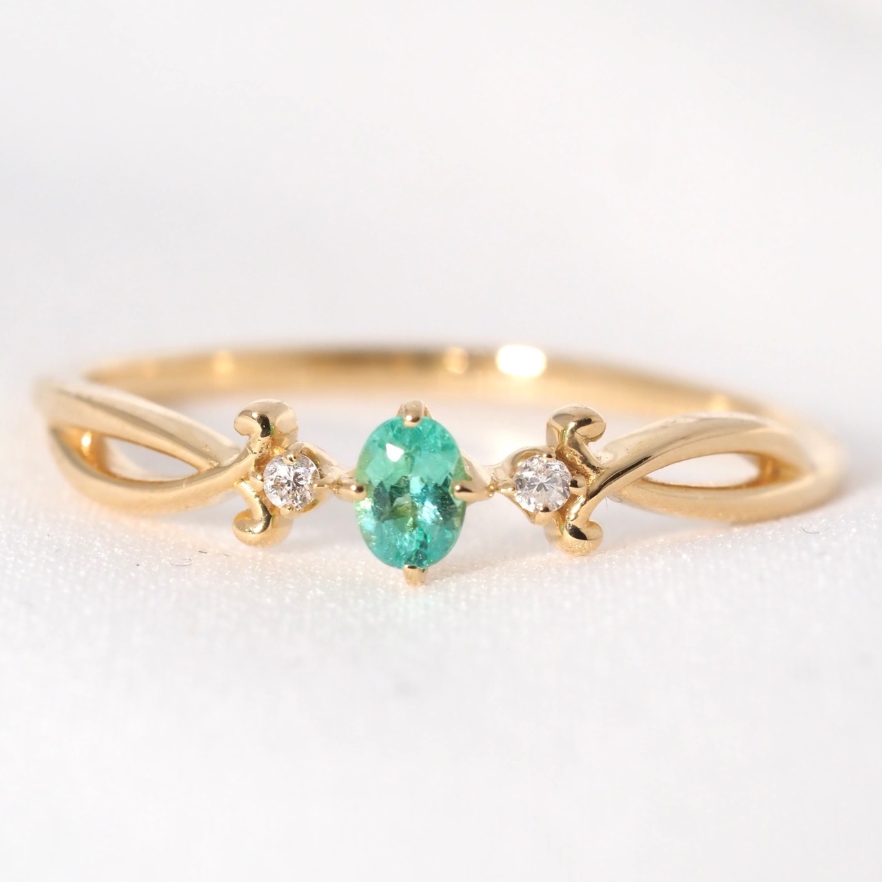 パライバトルマリン ブラジル産 リング 0.09ct D0.02ct k18