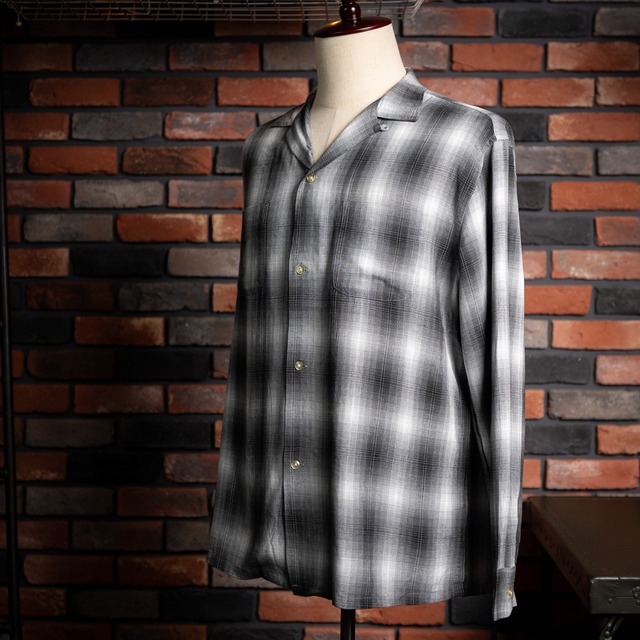 【TOWN CRAFT】 "GRAY" 60s Ombre  Loop Collar Shirt 新品 タウンクラフト オンブレシャツ プレミアム グリーン 灰色