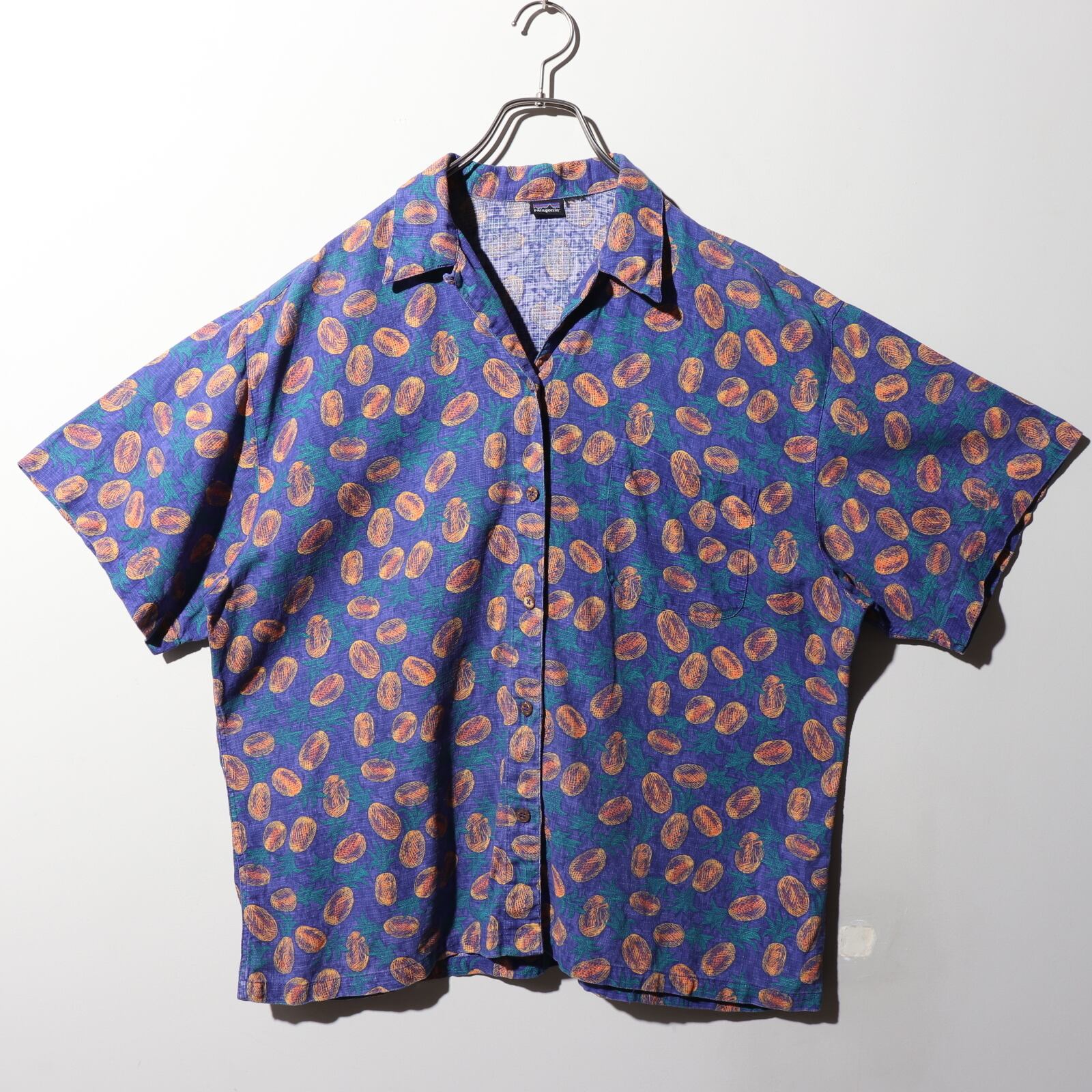 美品 L 95年 Patagonia A/Cシャツ パイン柄 パタゴニア アロハ 