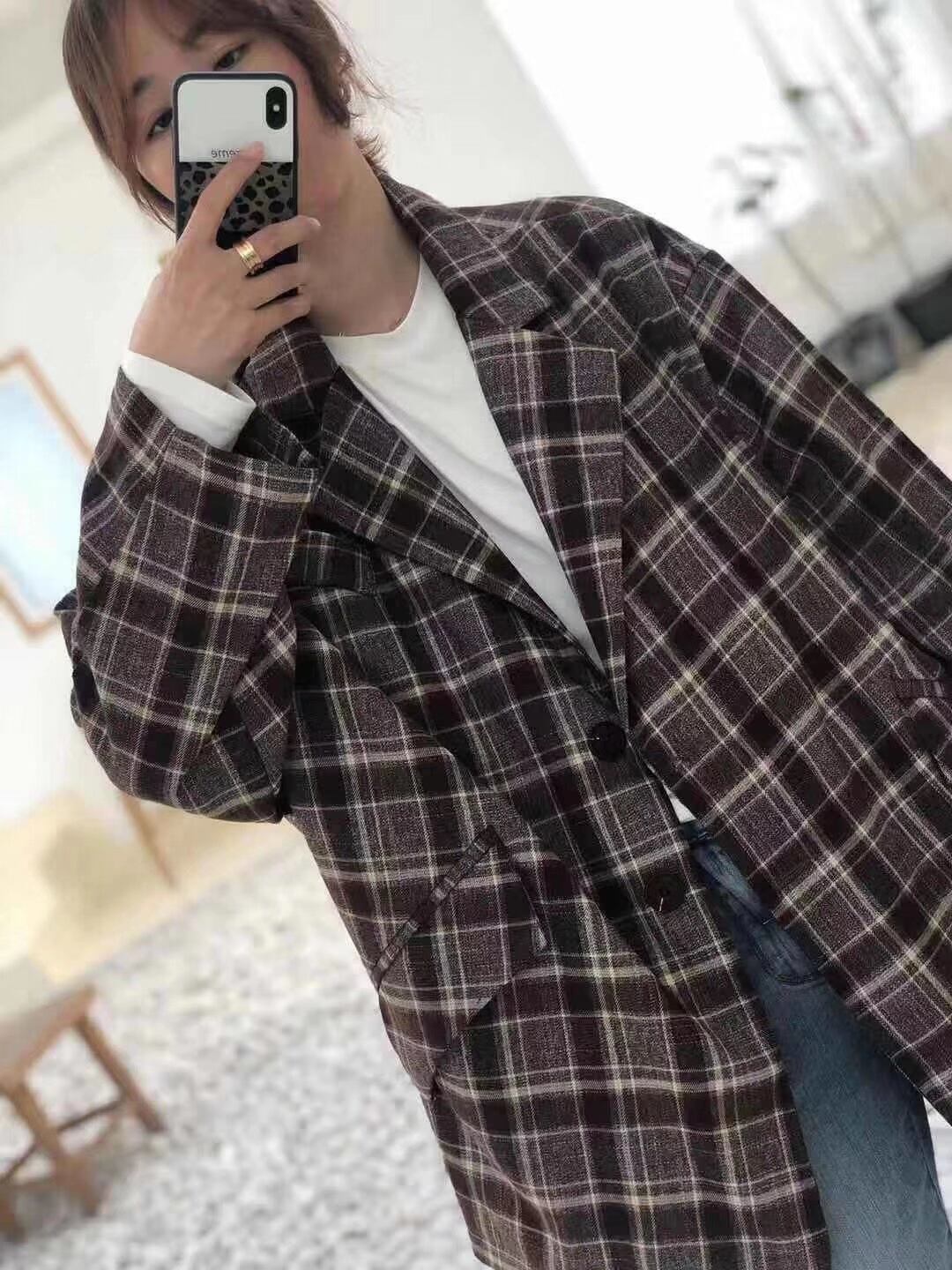 チェック　テーラードジャケット　AJ33167-3175