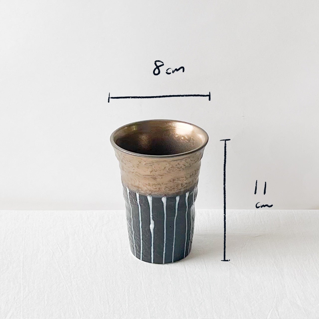 レンジOK 十草金彩フリーカップ【ブラック】 | Kamani | 多治見で営む