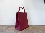 牛革の紙袋のような革袋・B5タテ/ボルドー