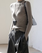 Half turtleneck slim knit Top T20115