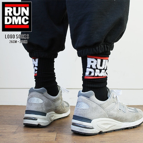 【 bra-rdmc-c 】RUN DMC RDMC Logo Socks ランディーエムシー ロゴソックス 靴下 クルー クルーソックス 26cm ～ 28cm送料無料 オフィシャルマーチャンダイズ