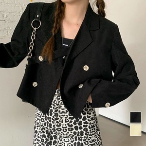 テーラードジャケット レディース 送料無料 長袖 クロップド丈 カジュアル 春秋 141979