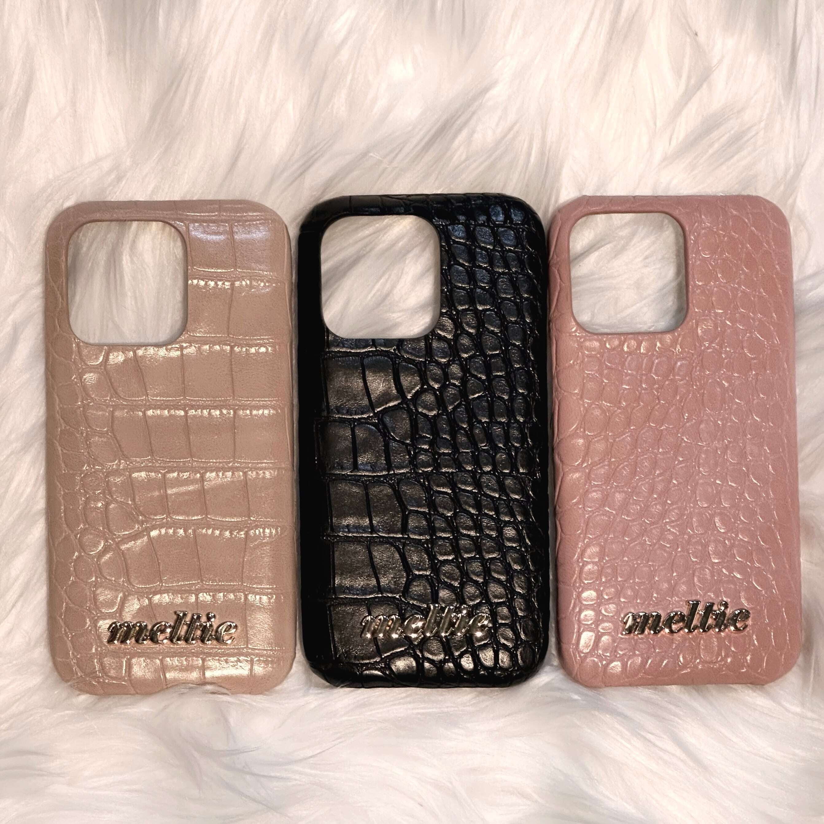 milky croco iPhone case