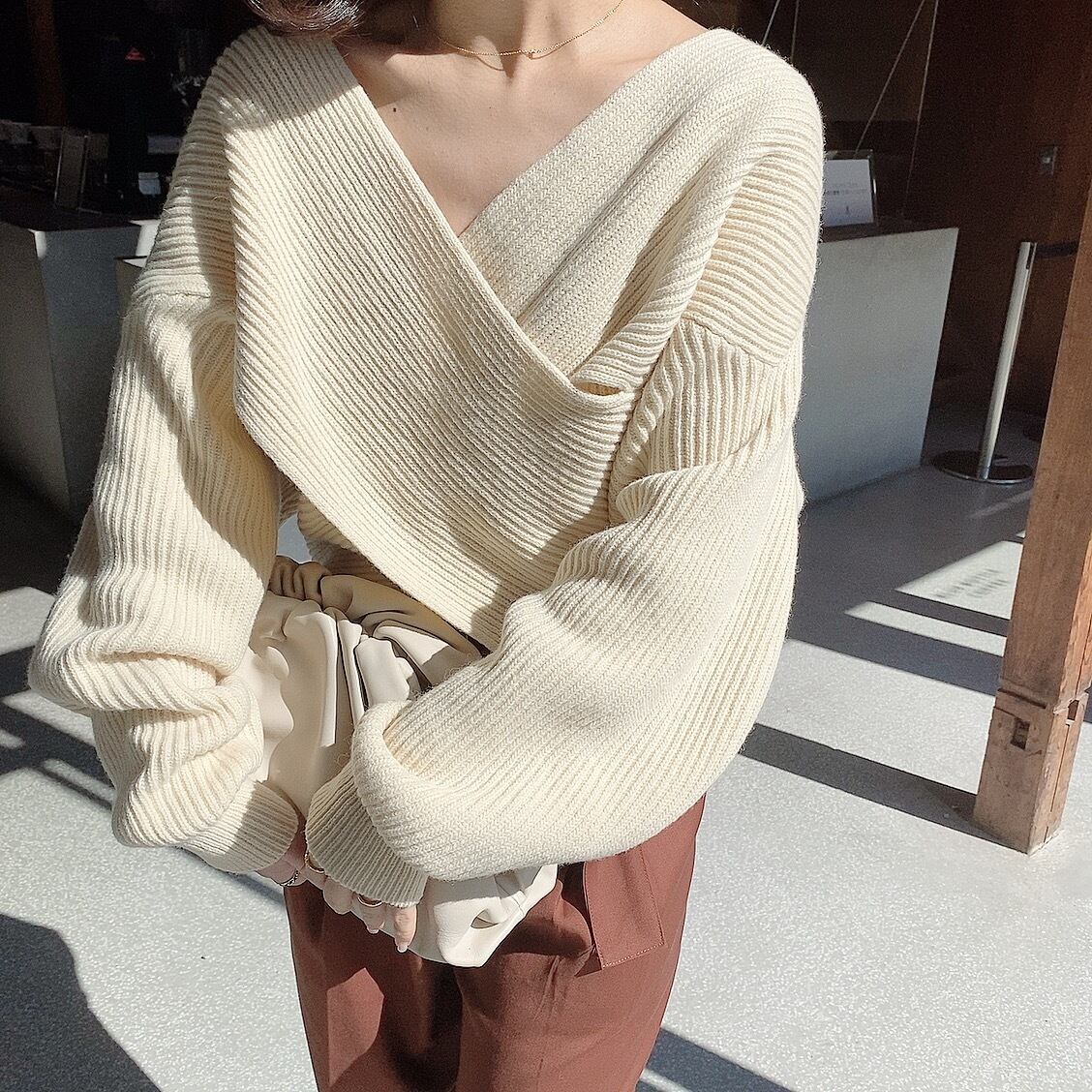 Cross knit /ivory (11月中旬頃発送予定)