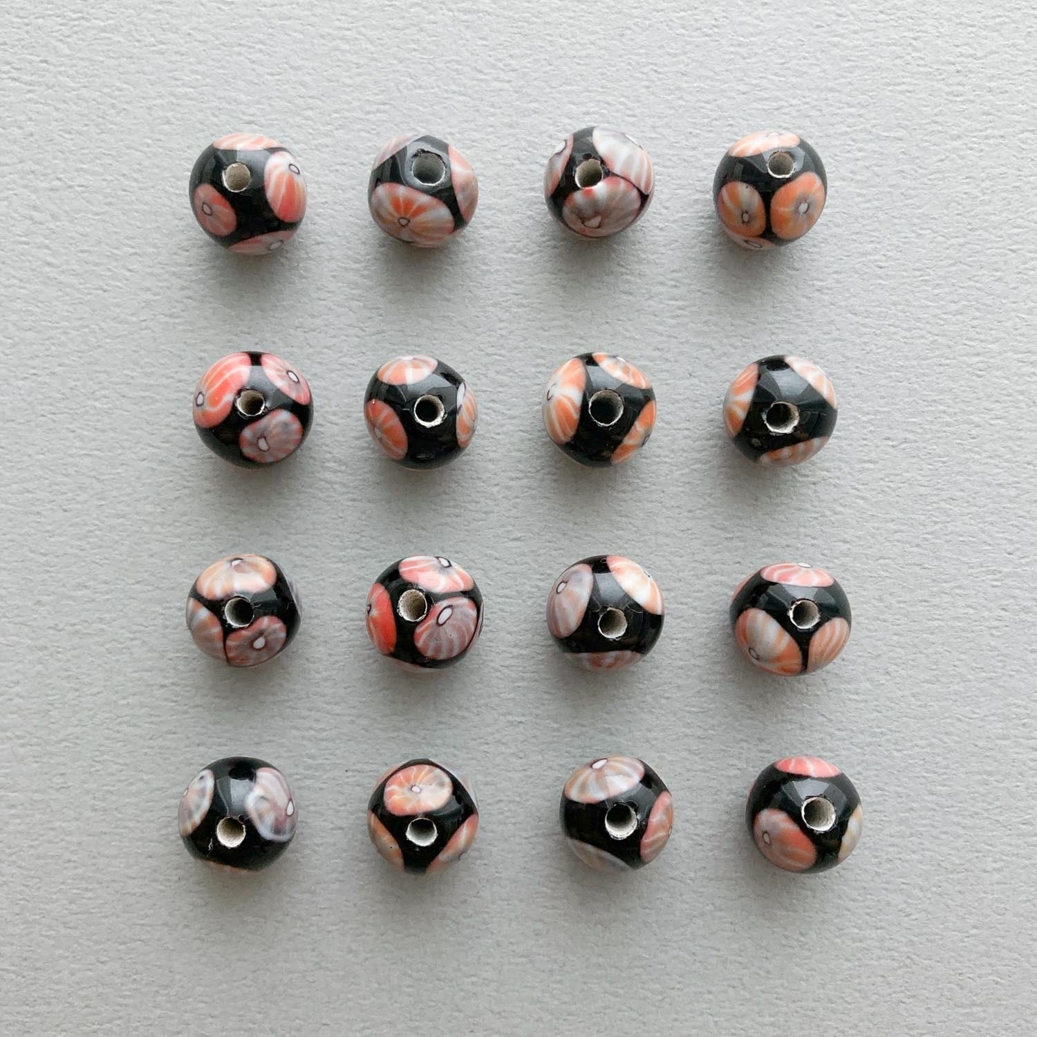 再入荷〉朝顔モチーフ柄入りビーズC | Dua-アクセサリーパーツショップ