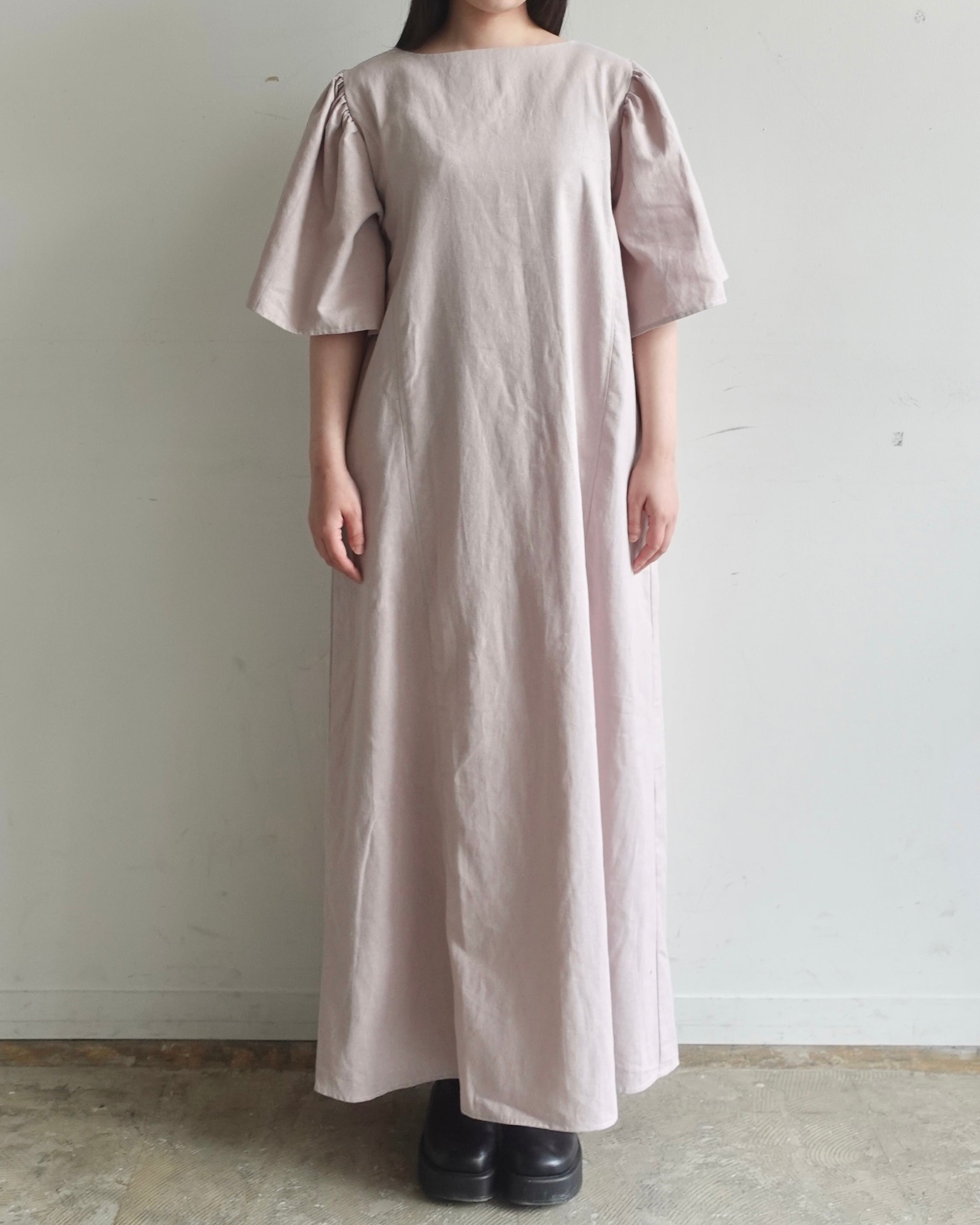 smoke half linen panel line dress