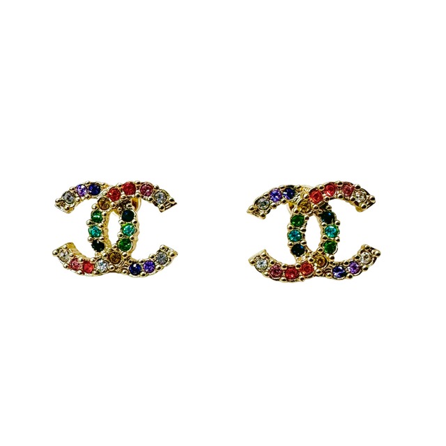 CHANEL シャネル マルチカラーストーン ピアス シルバーアクセサリー 11633-202310