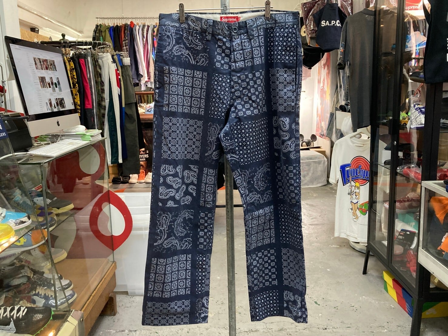 supreme Paisley Grid Chino Pant ネイビーメンズ