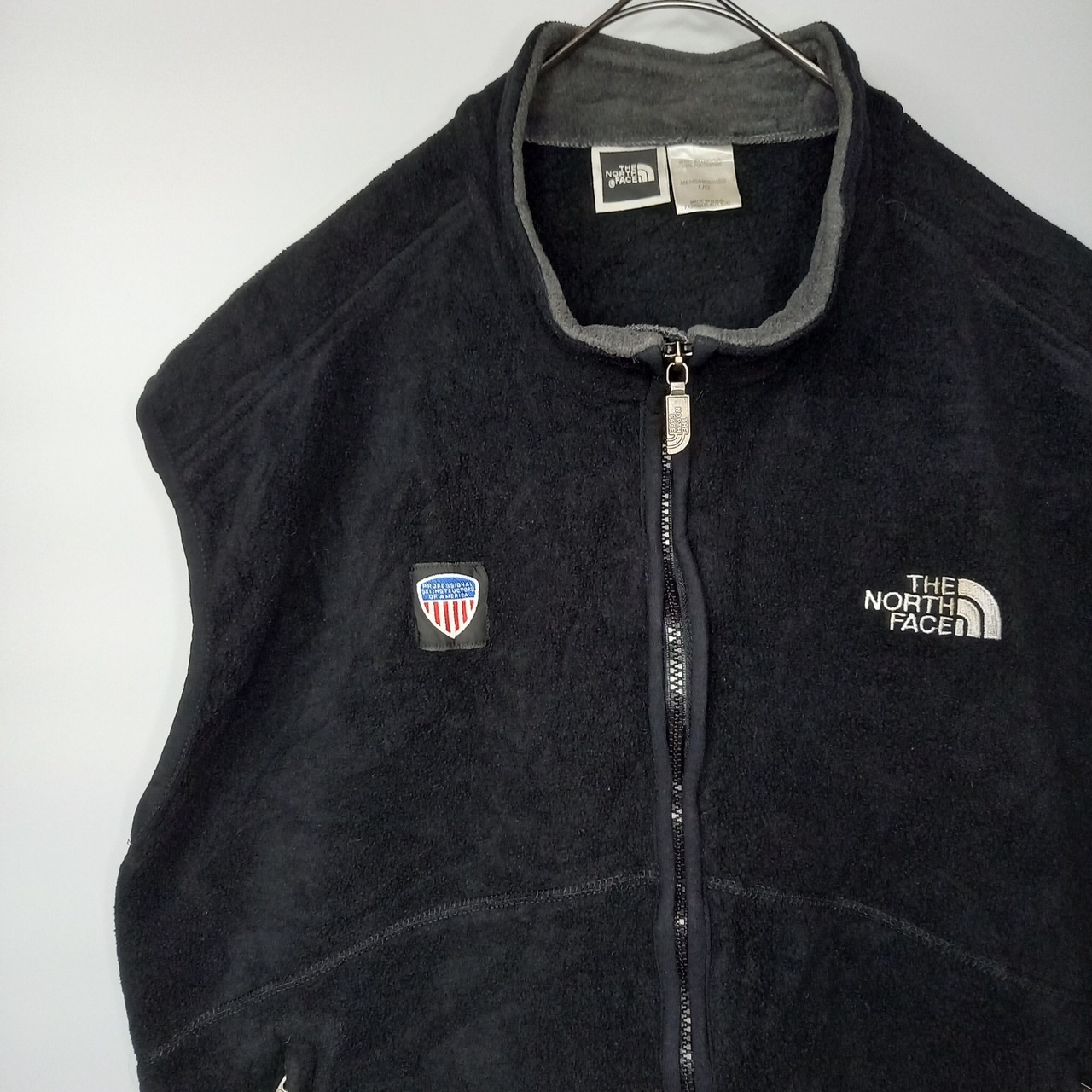 90s　アメリカ製　ノースフェイス　フリースベスト　ポーラテック　刺繍　企業ロゴ