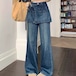 レイヤードデザインフレアデニムパンツ ・76385