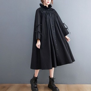 TIE WAIST LONG LOOSE SHIRT COAT M-18331